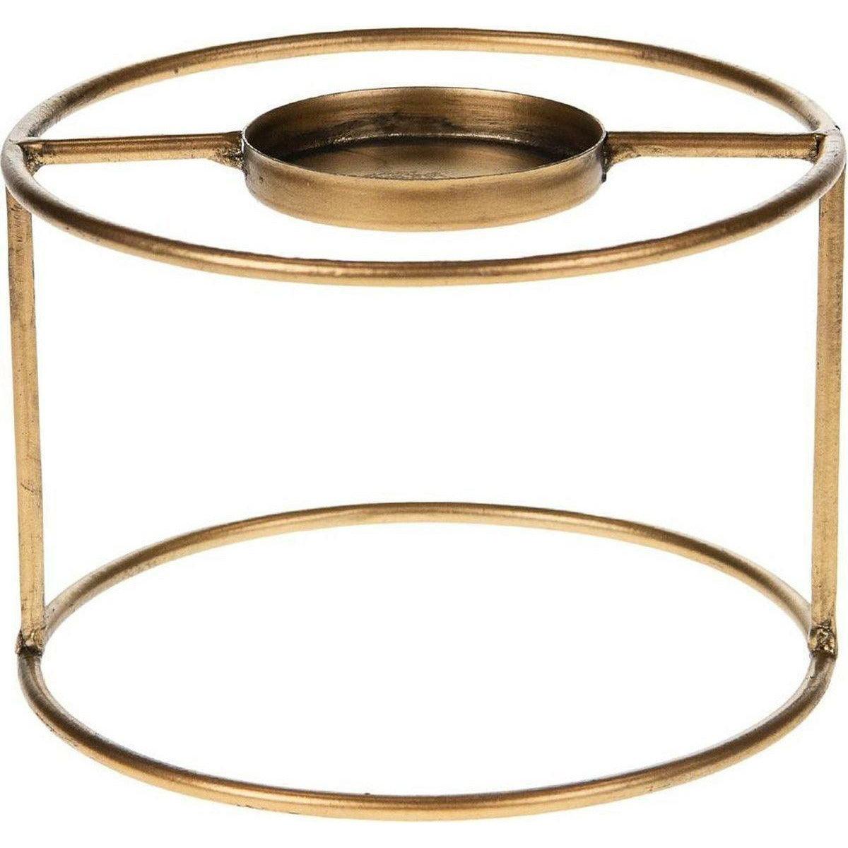 Theelichthouder - Metaal - Goud - Ø15x10cm - Antique gold look - Marli Goods